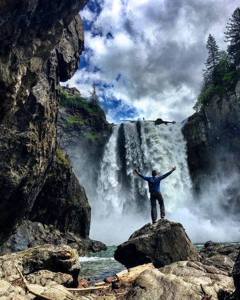 Snoqualmie Falls flows heavily after a wet winter.