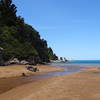 The small stream at the northern end of Totaranui Beach.