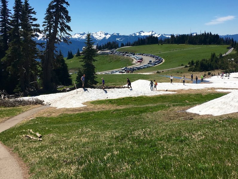 Snow sticks around well into June on the High Ridge Nature Trail.