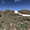 Enjoy the view looking north toward Ute Peak after a little off-trail climb from the end of the Acorn Creek Trail.