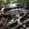 The bottom of St. Mary Falls is often full of debris.