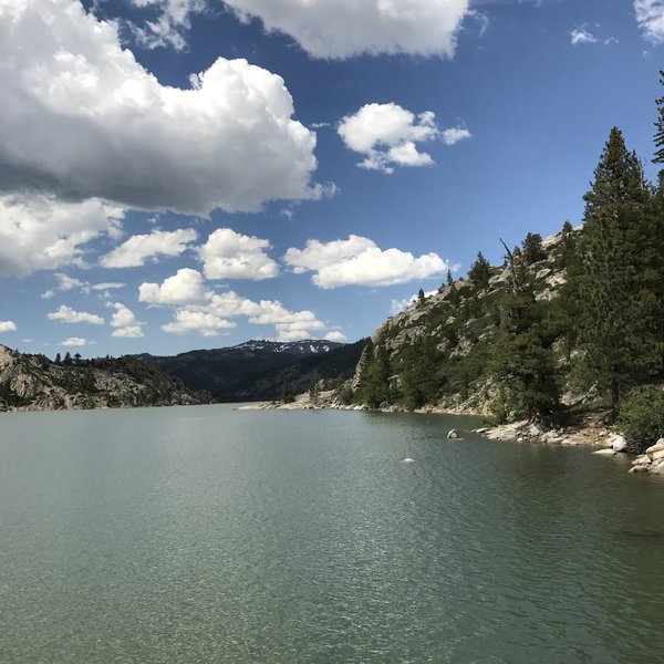 Relief Reservoir is a great place for a rest or a first night's camp.