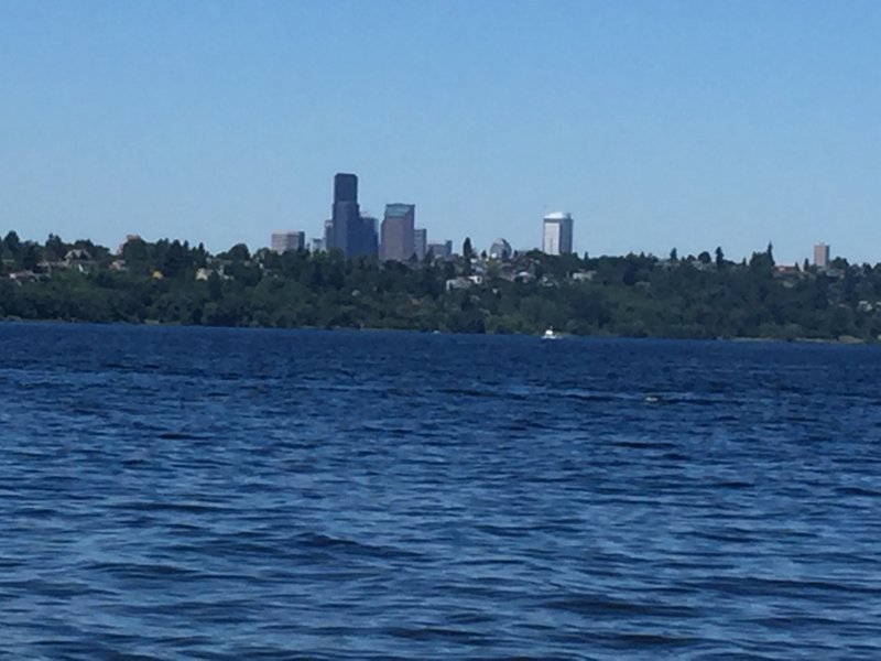 It's easy to play on the north shore while enjoying the view of Seattle.