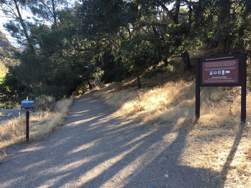 The trailhead is marked by this large sign.