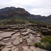 Broken rock surfaces Plateau Point.