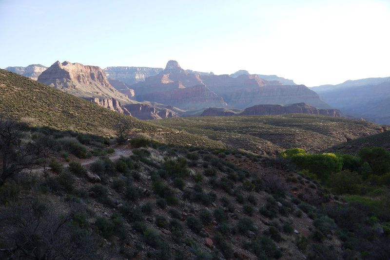 The sun rises over Indian Garden Campground.