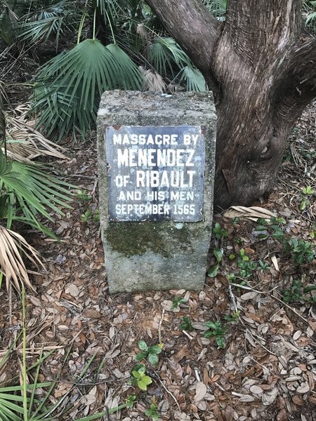 This statue marks the place where the Spanish massacred the French forces in 1565.