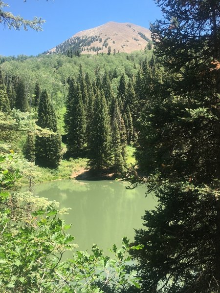 Lake Oowah stands in the shadow of Haystack Mountain.