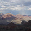 Storm clouds loom to the east of Cedar Ridge on the South Kaibab Trail.