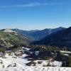 At the top of the ridge, this is looking toward Palisade Waterfall and Upper Palisade Lake (just around the turn in the canyon).