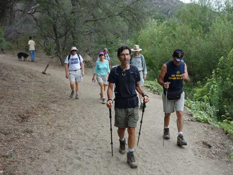 Hikers make their way up the Santa Margarita River Trail.