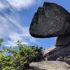 This rocky outcrop defies logic in a great section of the Old Rag rock scramble.