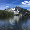 Looking across Louie Lake at the north aspect of Jughandle Mountain