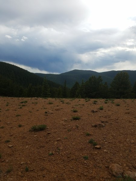 Enjoy a great view of Almagre Mountain from the barren fields of Mount Rosa.