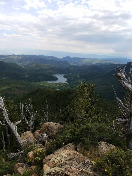 You'll receive a great view of Penrose-Rosemont Reservoir from the summit of Mount Rosa.