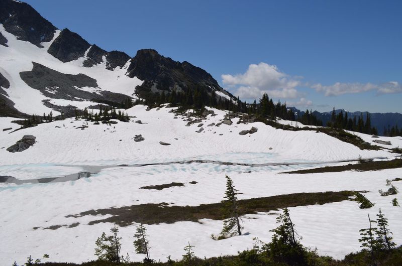 On July 1, 2017 the trail was still beneath snow with no visible foot traffic. Proceed with caution!