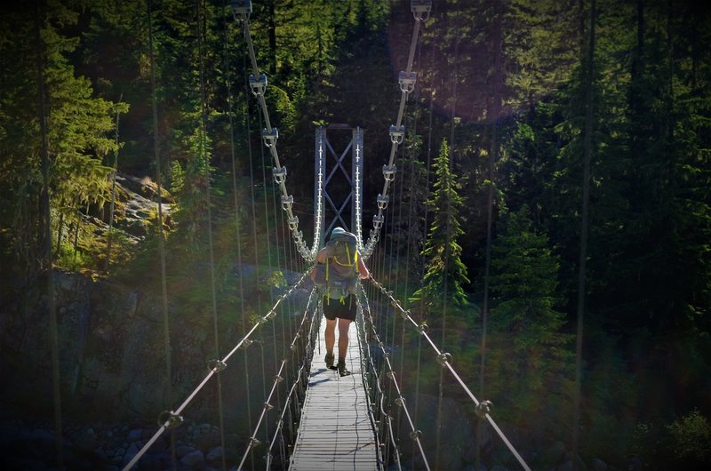 Carbon River Suspension Bridge – Wonderland Trail to Carbon Camp (from the north) is closed due to a trail washout (July 2017).