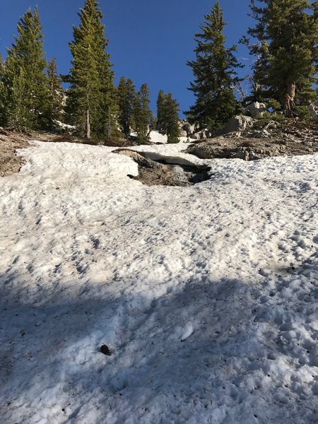 The trail up Mount Naomi can sometimes be tricky to follow when covered in snow.