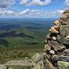 A big cairn stands on Garfield Ridge as we climb up to Lafayette.