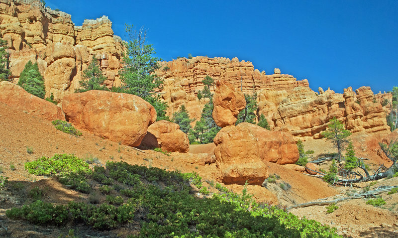 The Castle Bridge Trail passes by one fantastic rock formation after another for its entire length.