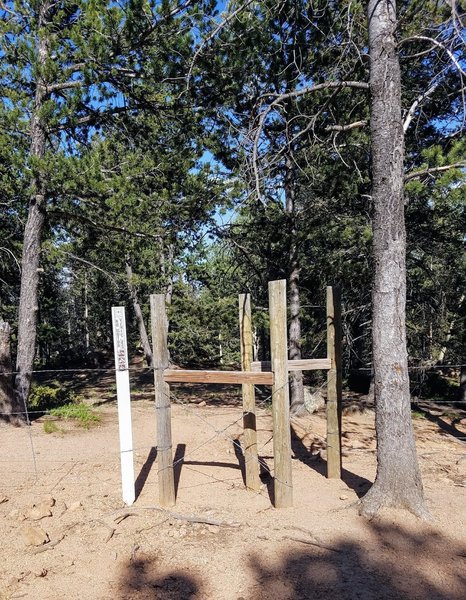 This is the St. Mary Falls Trailhead off FSR 381. The trailhead is unmarked, so look for the fenced entry.