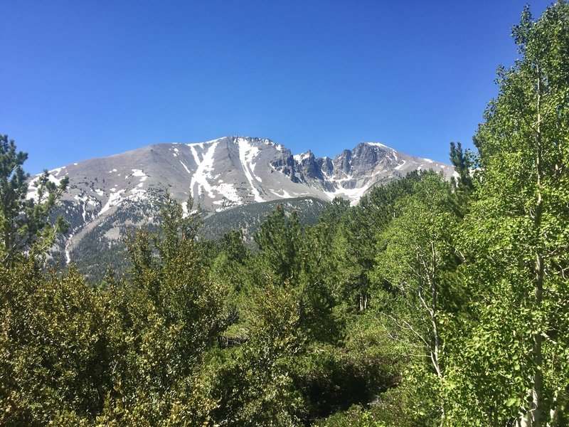 Wheeler Peak taken from vista point on Wheeler Peak Scenic Drive. Accessible. .