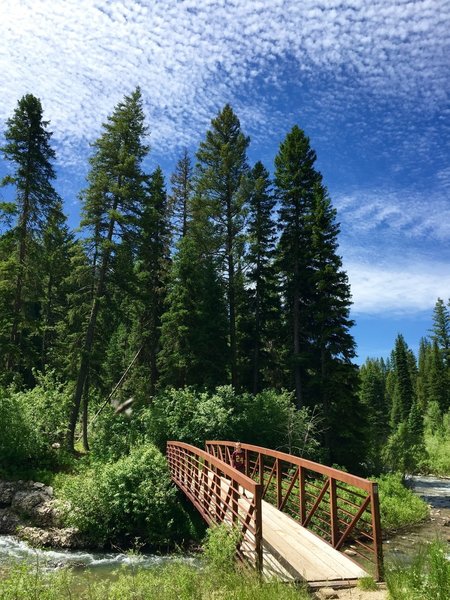 The metal bridge and major turn to the Upper Lake. Don't miss it!