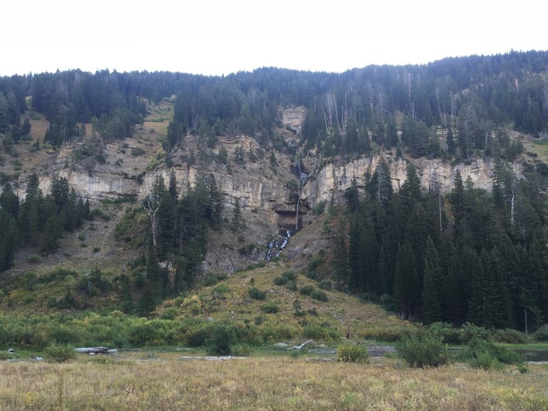 The main waterfall and pond below it (seen on most maps). The trail up to the falls is viable. A trickle in late summer but roaring in early summer.