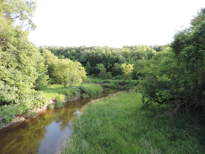 View of the river from one of the 3 bridges.