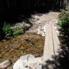 A neat bridge spans a small creek on the Red Deer Lake Trail.