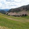 Looking down Hidden Valley just before the saddle