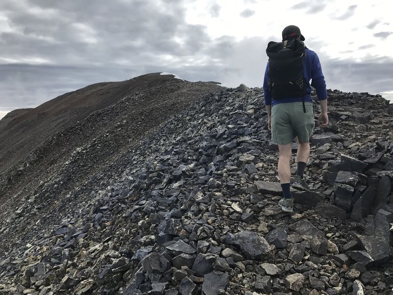 Heading up the ridge toward the summit of Cameron.