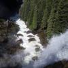 Looking down from the top of Vernal Fall. (Mist Trail on left)