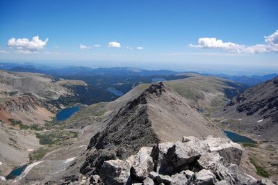 View from Navajo Peak summit facing East towards Long Lake