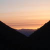 Sunrise from Frenchies Cabin I believe. Looking east toward Saline Valley.