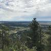 The view eastward over Palmer Lake and Monument from the top of Chautauqua Mountain