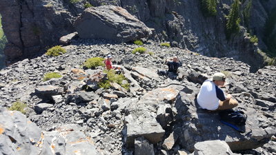 Near the top of Devil's Castle, relaxing after a 3 mile steep ascent.