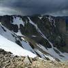 View of Notchtop Couloir from Flaptop Mountain.