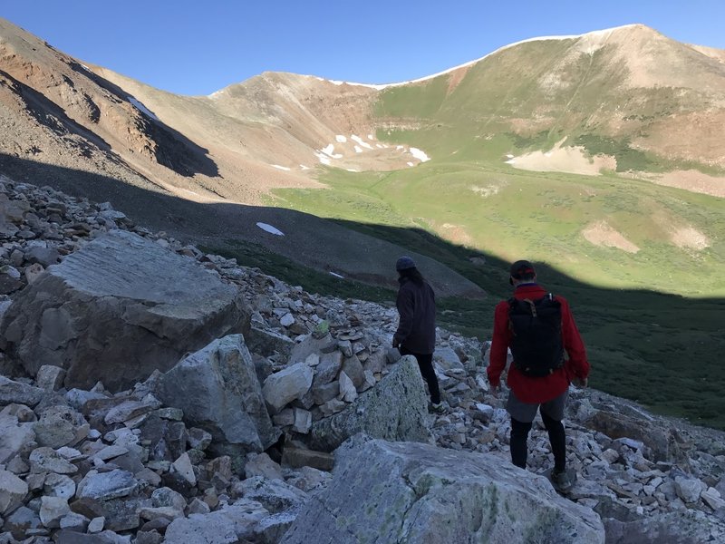 Winding through the boulders and choss of the Iowa Gulch Trail.