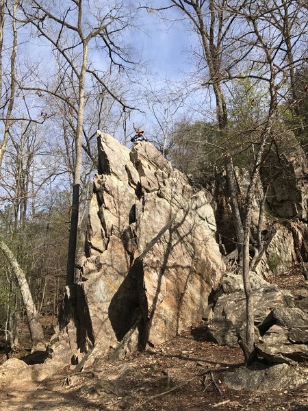 Rock formation at the base of the falls.