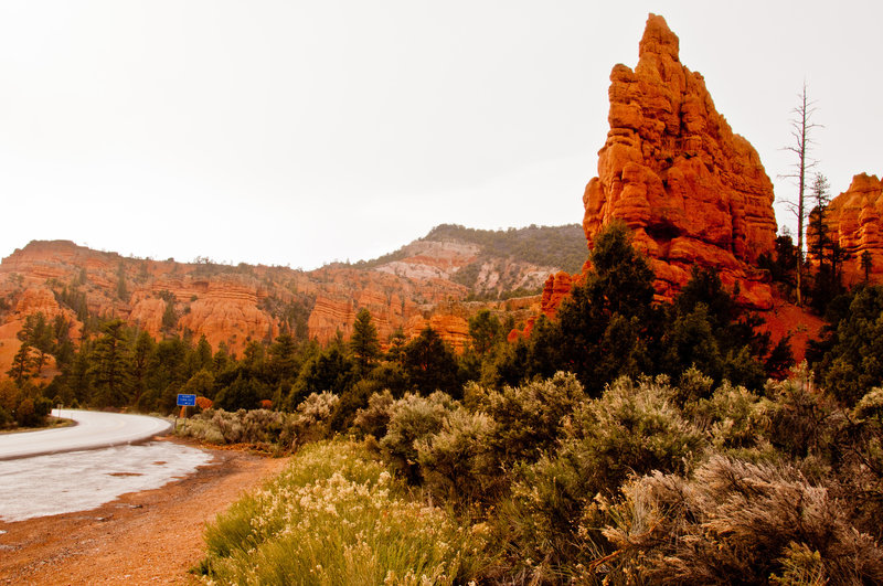 At the pull-off near the start of the Hoodoo Trail.