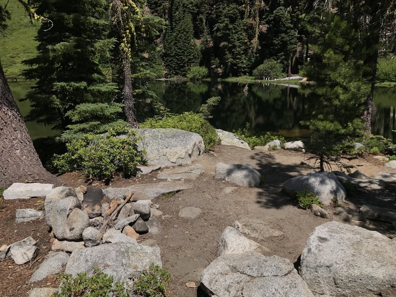 Island-like camp site at Albers Lake in Russian Wilderness