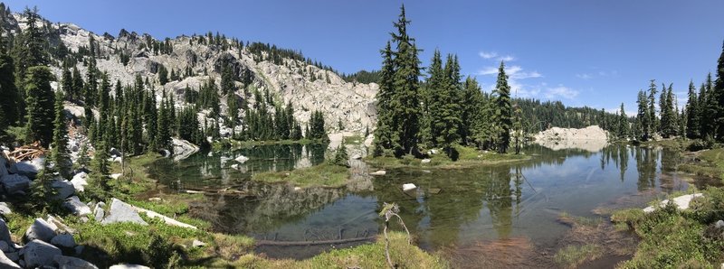 Horseshoe-shaped Upper Albers Lake in Russian Wilderness