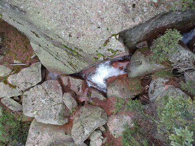 Small waterfall from above on North Fork French Creek