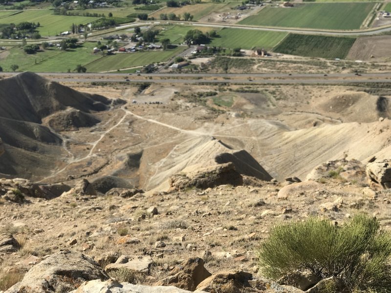 Looking back down the spine of the initial climb. This is particularly dangerous when the trail is muddy.