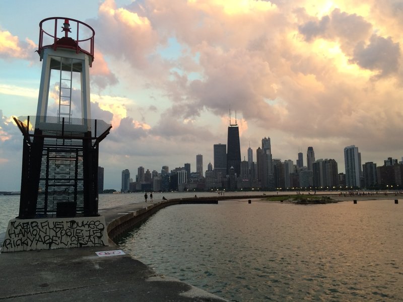 Wandering off the trail at North Avenue Beach yields these incredible views of the Chicago Skyline