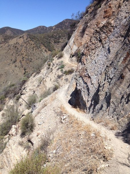 One of the more exposed sections of the Santa Cruz Trail.