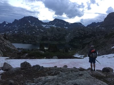 An early view of Island Lake and Fremont Peak in the background, late July.