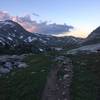 A view of the trail heading up into Titcomb Basin