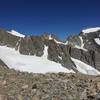 Gannett Peak (to the right) from Bonney Pass. It is much more impressive in person.